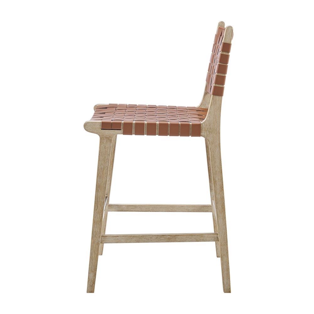 Marco Faux Leather Counter Stool Drift Wood Frame. Picture 3