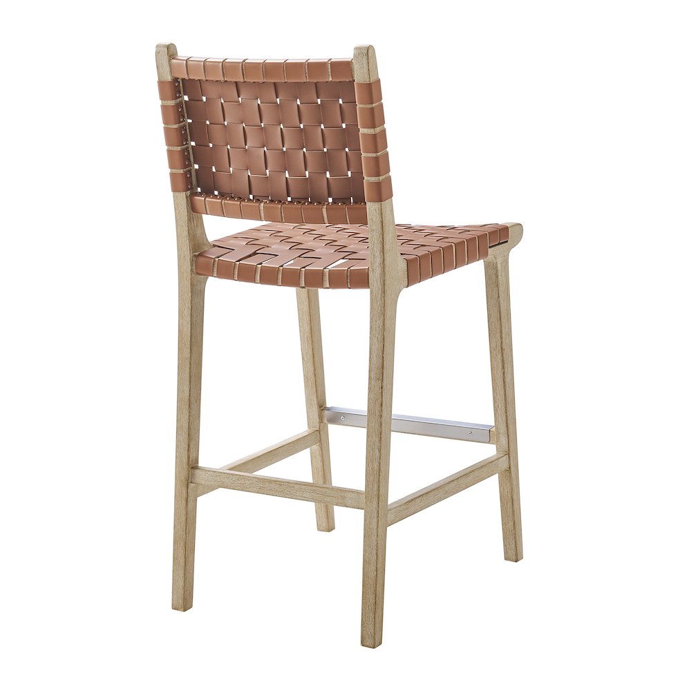 Marco Faux Leather Counter Stool Drift Wood Frame. Picture 5