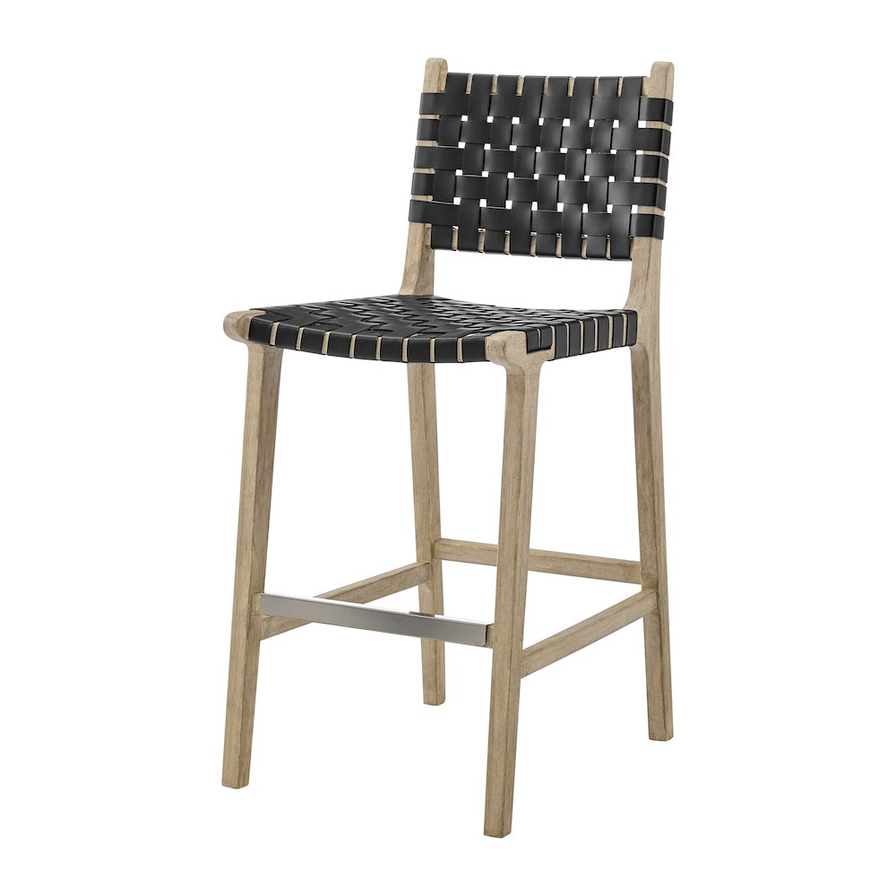 Marco Faux Leather Counter Stool Drift Wood Frame. Picture 1