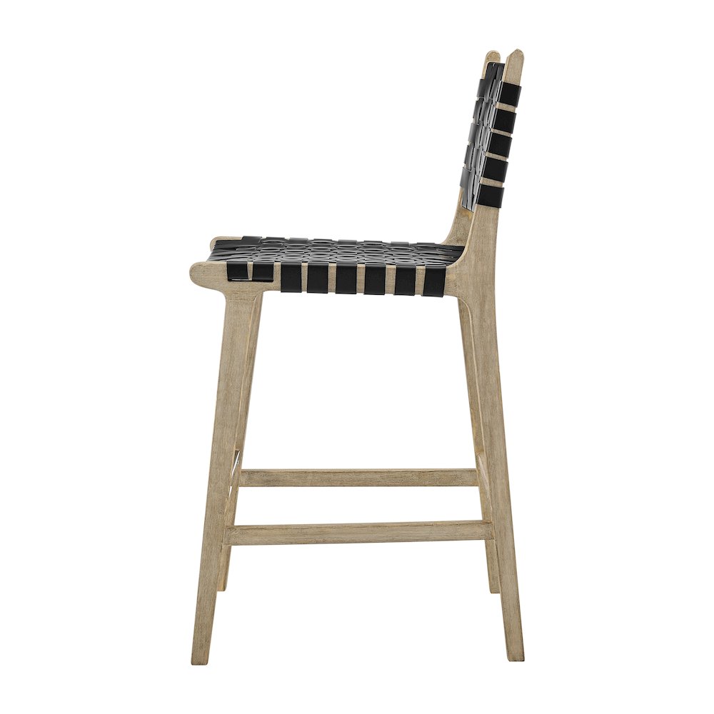 Marco Faux Leather Counter Stool Drift Wood Frame. Picture 3