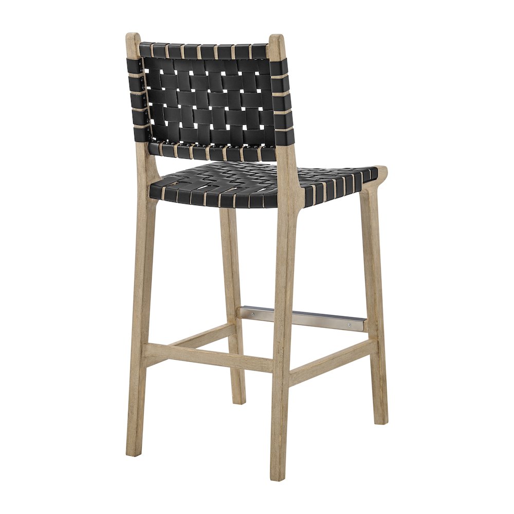 Marco Faux Leather Counter Stool Drift Wood Frame. Picture 5