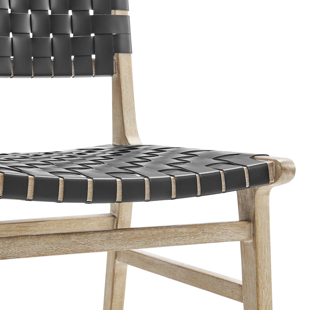 Marco Faux Leather Dining Side Chair Drift Wood Frame, (Set of 2). Picture 9