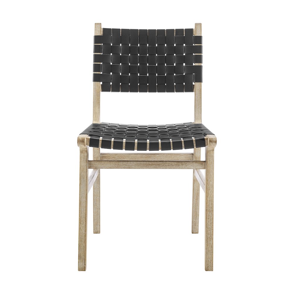 Marco Faux Leather Dining Side Chair Drift Wood Frame, (Set of 2). Picture 2