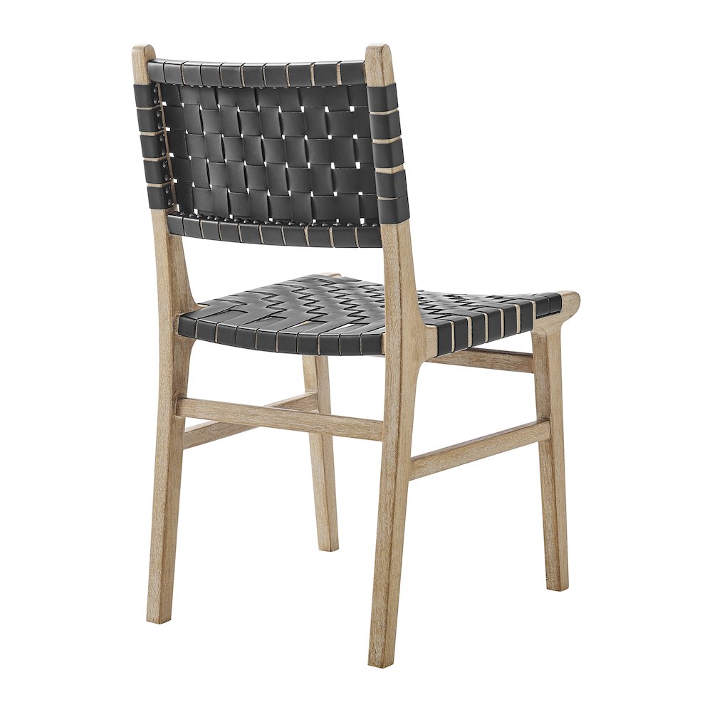 Marco Faux Leather Dining Side Chair Drift Wood Frame, (Set of 2). Picture 5