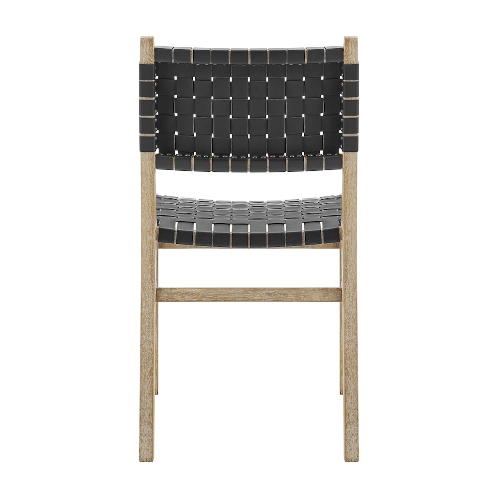 Marco Faux Leather Dining Side Chair Drift Wood Frame, (Set of 2). Picture 4