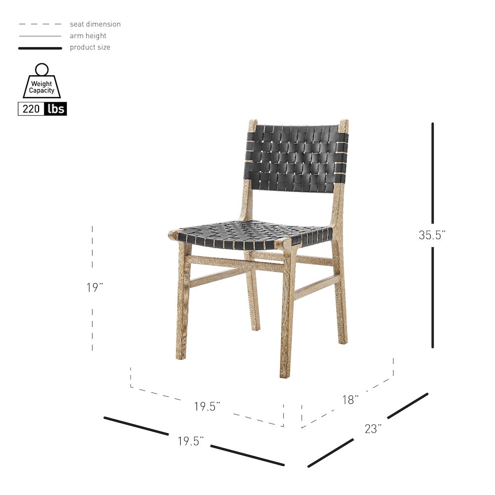 Marco Faux Leather Dining Side Chair Drift Wood Frame, (Set of 2). Picture 11