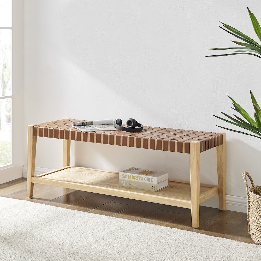 Marco Faux Leather Bench. Picture 9
