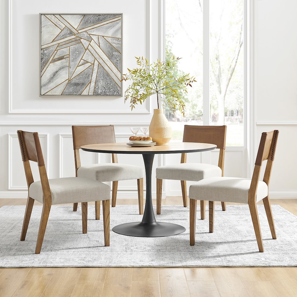 Kylo Faux Leather/Linen Dining Side Chair, (Set of 2). Picture 10