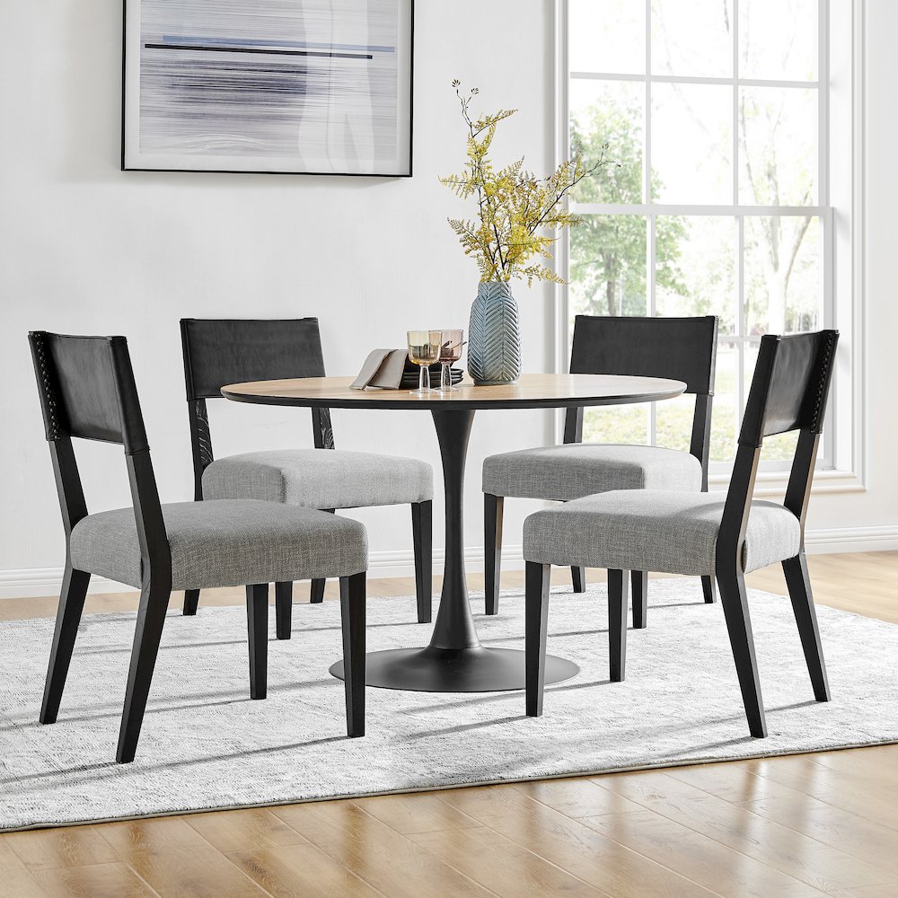 Kylo Faux Leather/Linen Dining Side Chair, (Set of 2). Picture 10