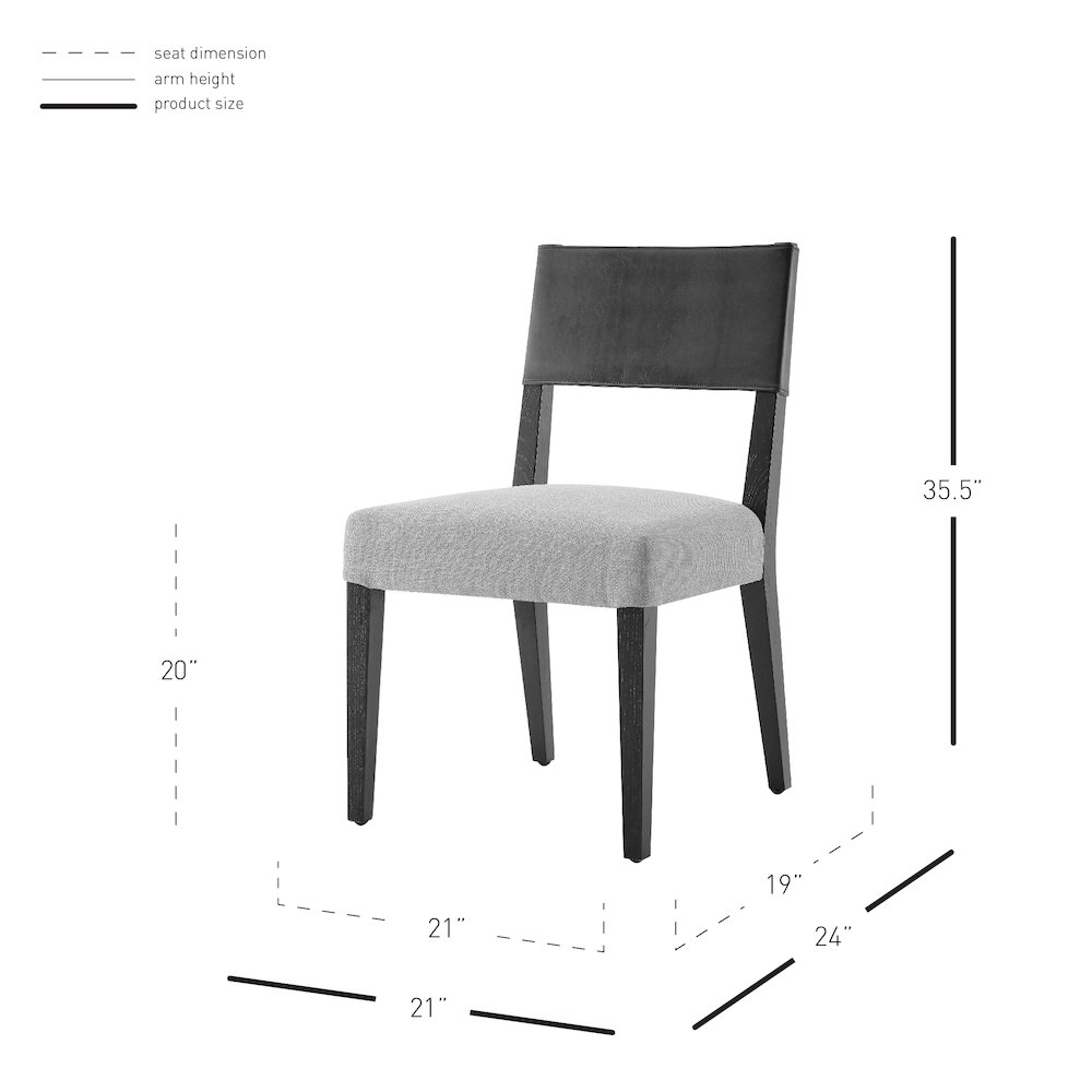 Kylo Faux Leather/Linen Dining Side Chair, (Set of 2). Picture 11