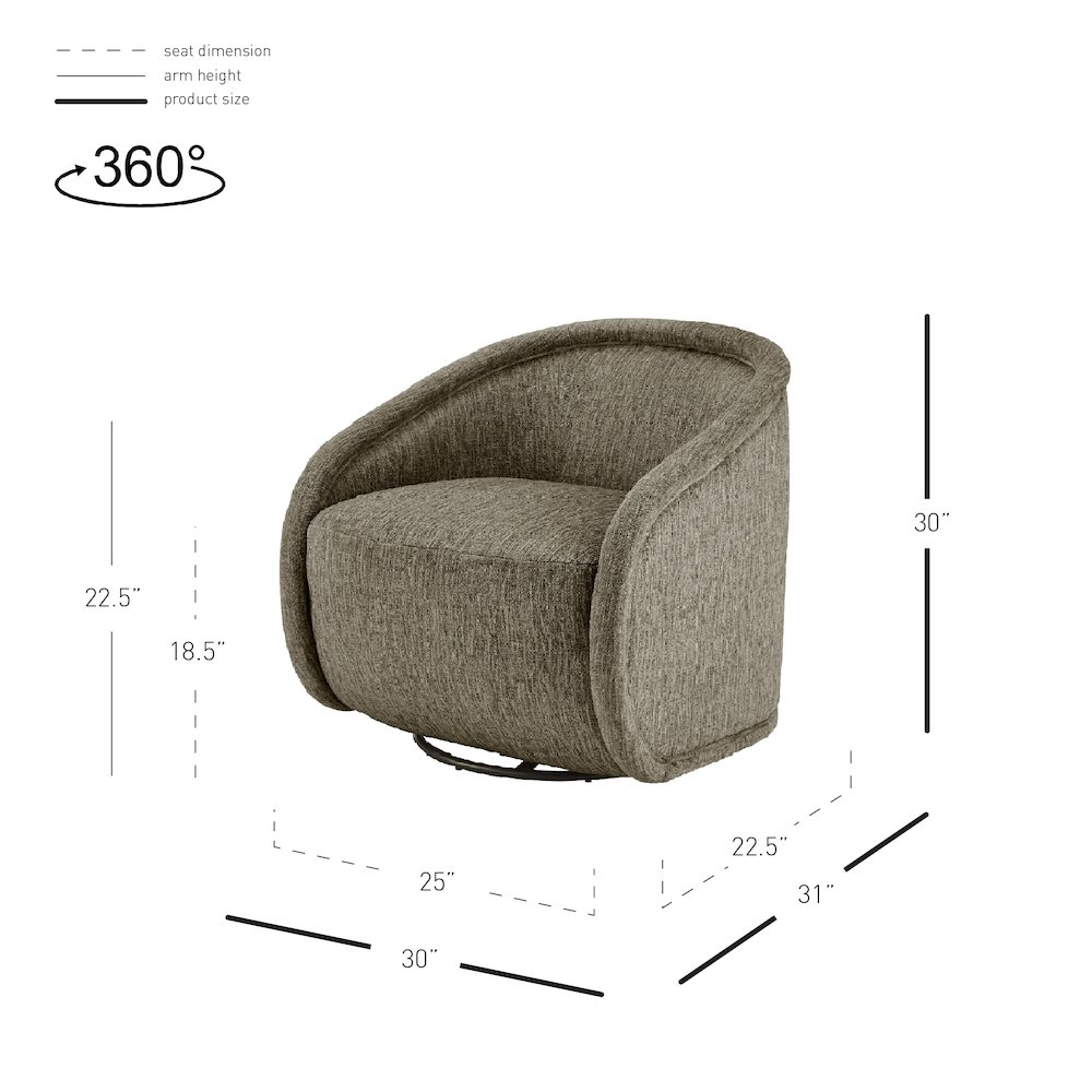Margareth Fabric Swivel Accent Arm Chair. Picture 11