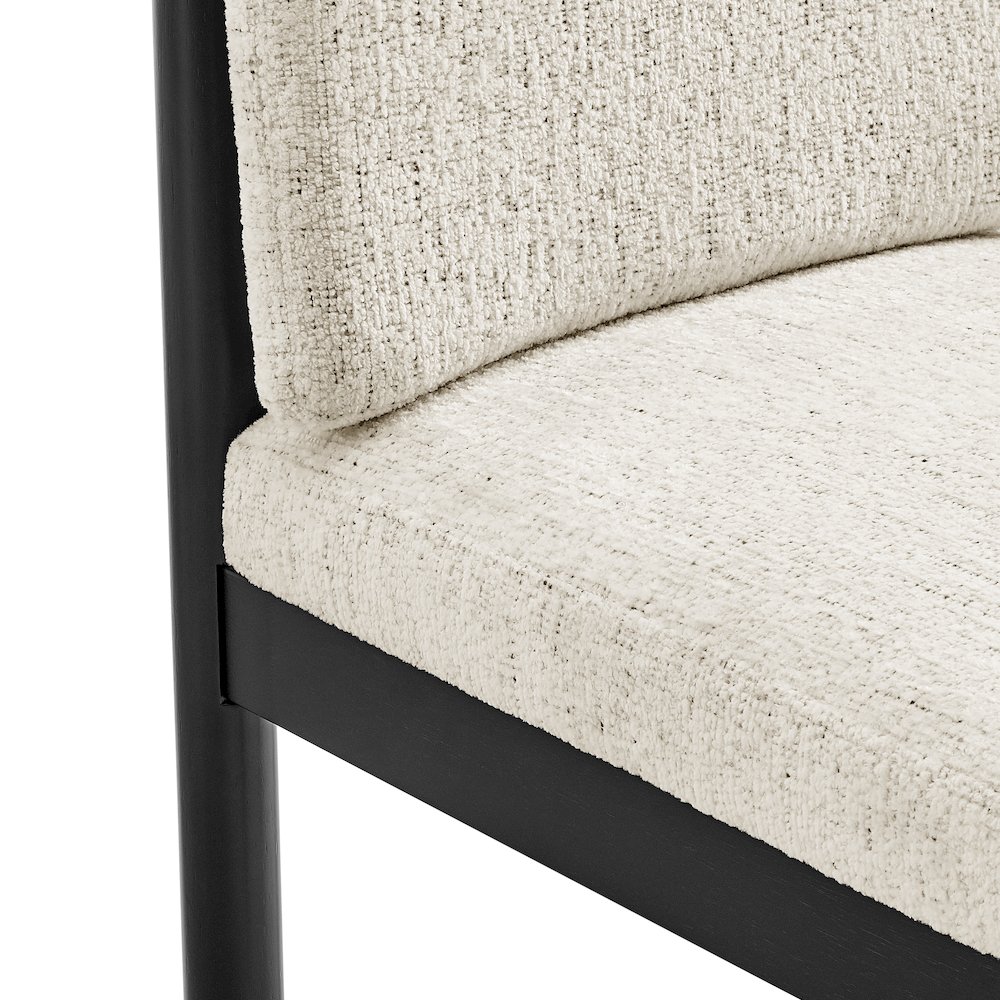 Melvin Chenille Dining Side Chair Black Frame, (Set of 2). Picture 8
