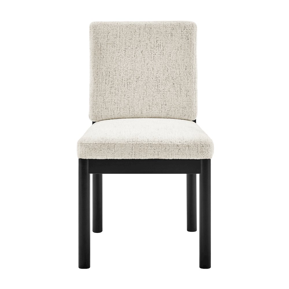 Melvin Chenille Dining Side Chair Black Frame, (Set of 2). Picture 2