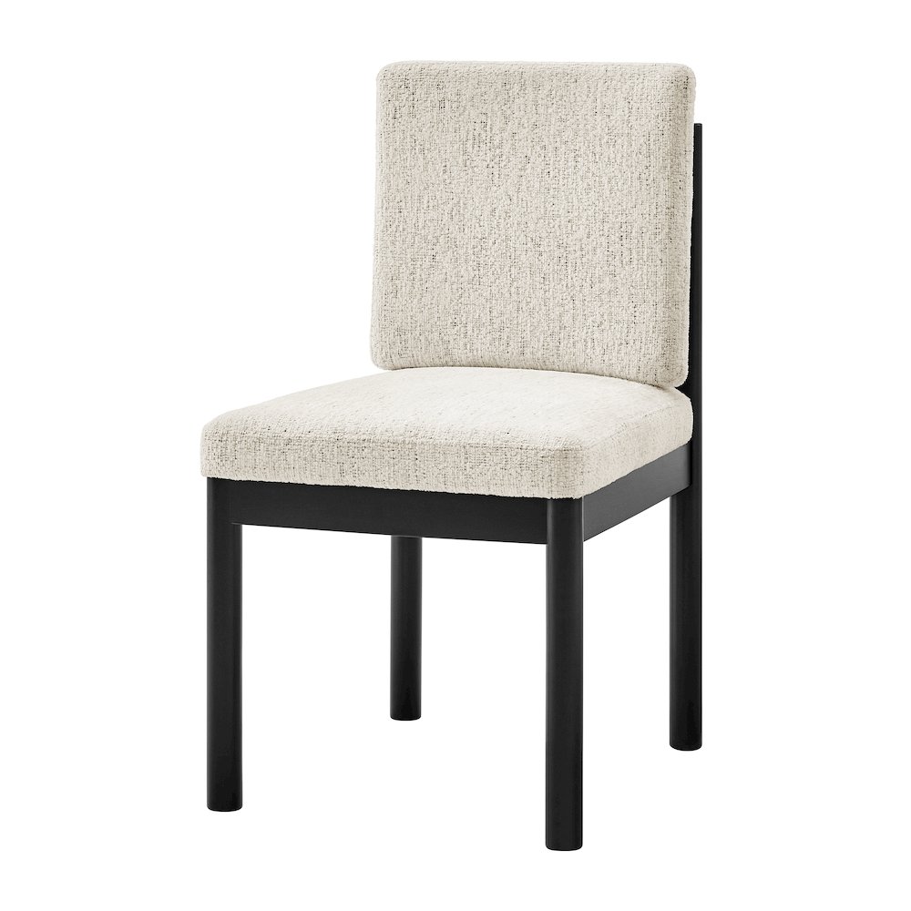 Melvin Chenille Dining Side Chair Black Frame, (Set of 2). Picture 1