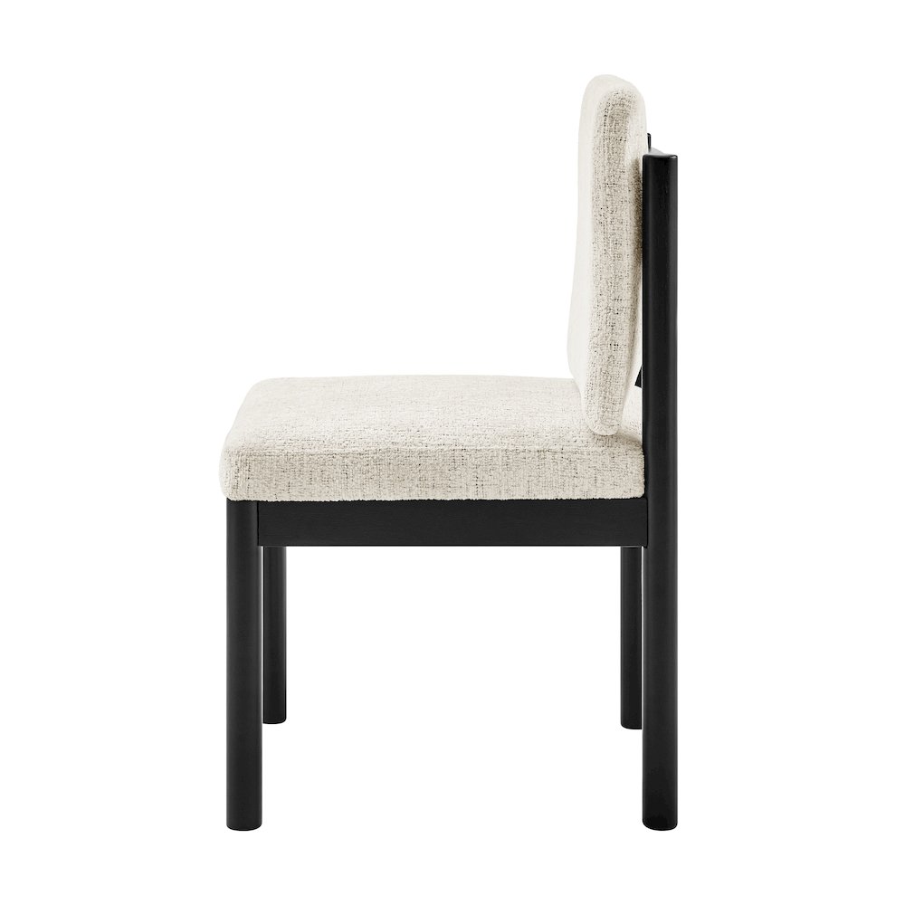Melvin Chenille Dining Side Chair Black Frame, (Set of 2). Picture 3