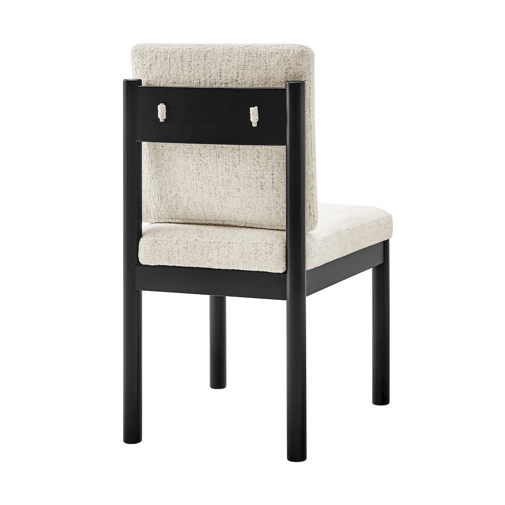 Melvin Chenille Dining Side Chair Black Frame, (Set of 2). Picture 5