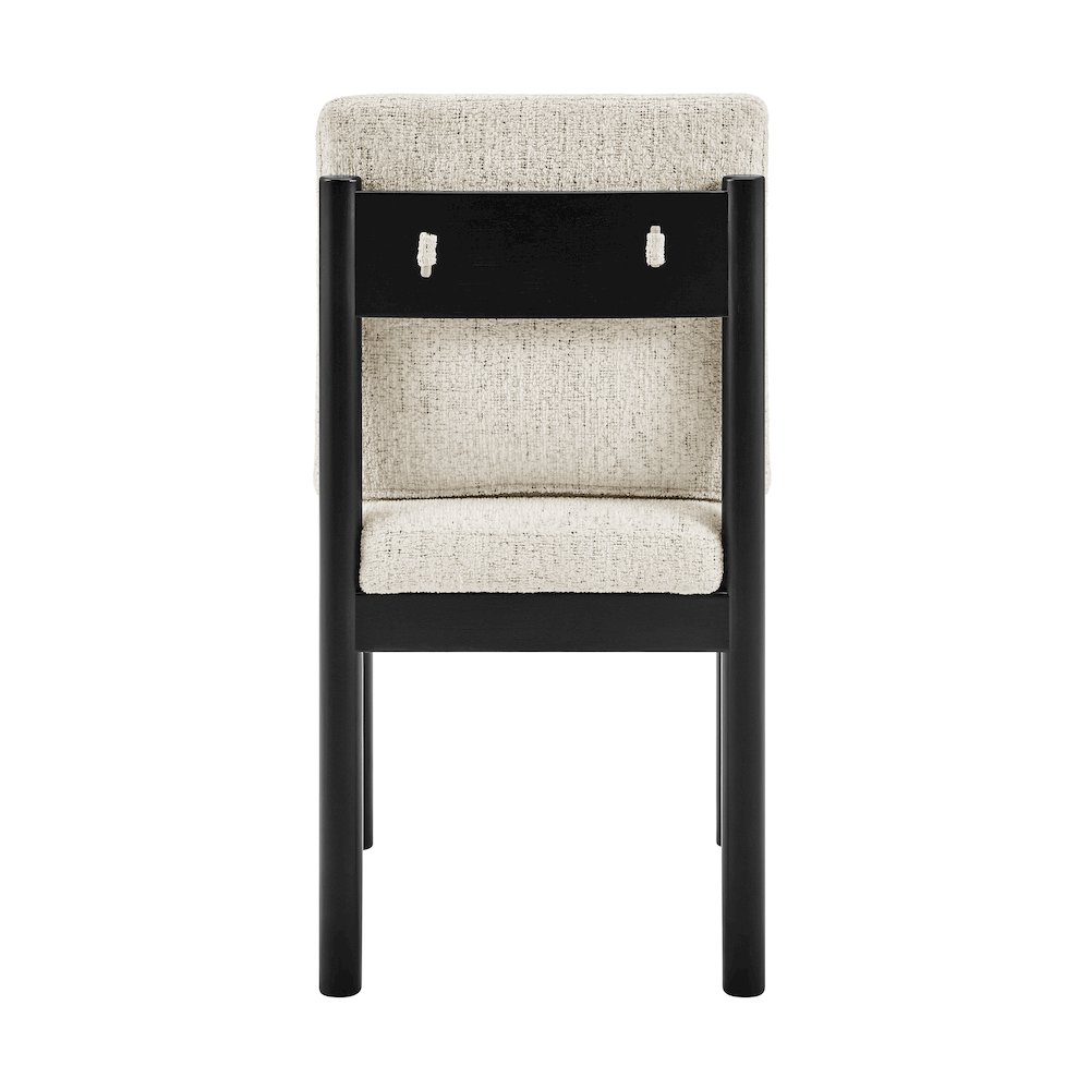 Melvin Chenille Dining Side Chair Black Frame, (Set of 2). Picture 4