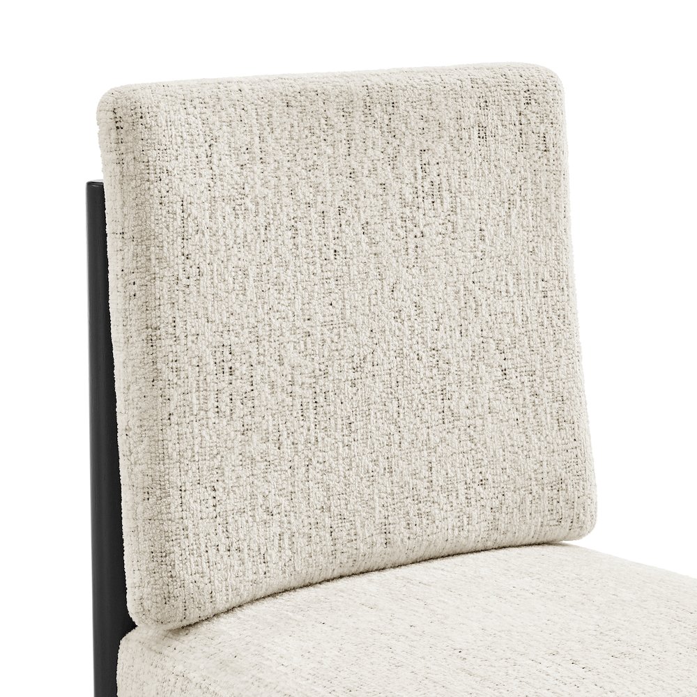 Melvin Chenille Dining Side Chair Black Frame, (Set of 2). Picture 7