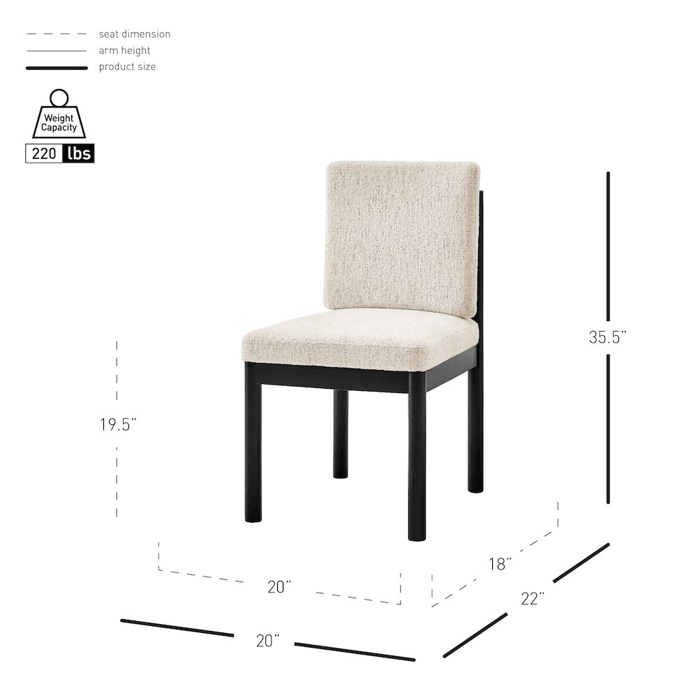 Melvin Chenille Dining Side Chair Black Frame, (Set of 2). Picture 11