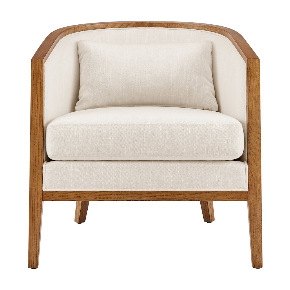 Tillman Faux Leather/Linen Accent Arm Chair. Picture 2
