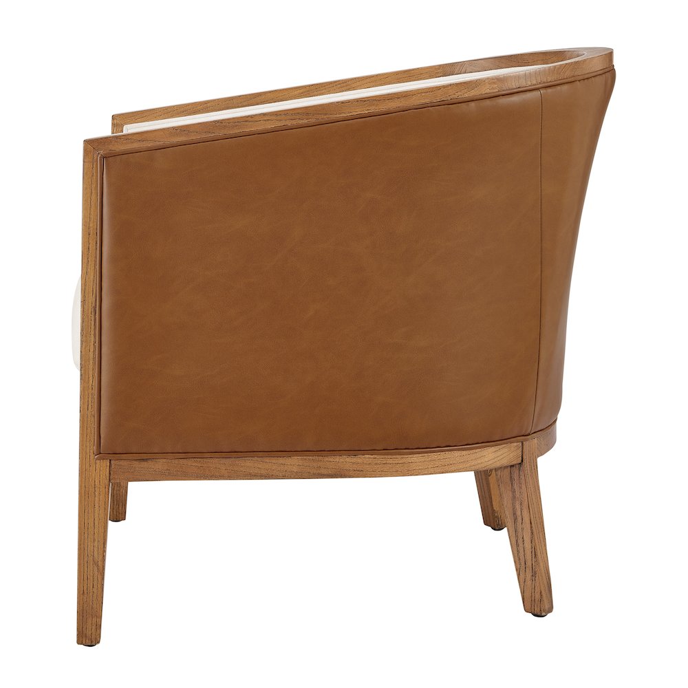 Tillman Faux Leather/Linen Accent Arm Chair. Picture 3