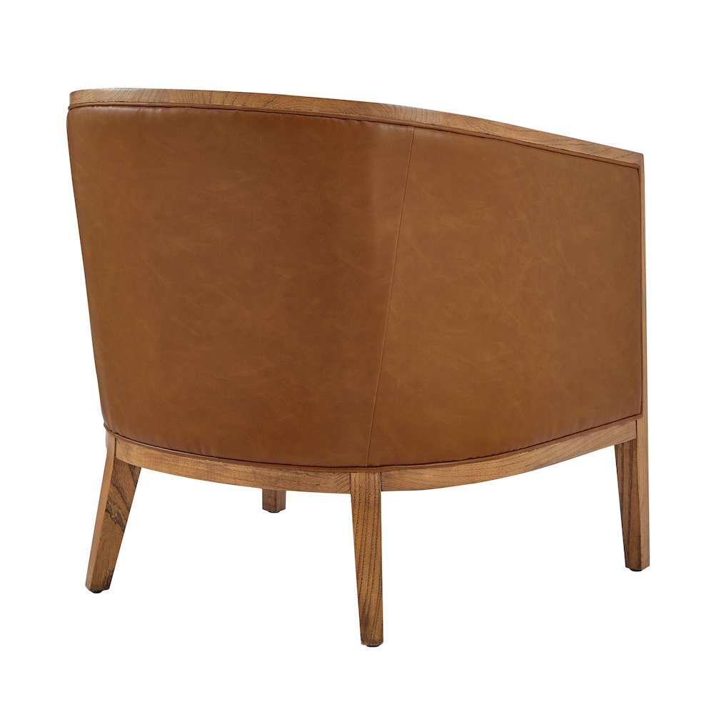 Tillman Faux Leather/Linen Accent Arm Chair. Picture 5