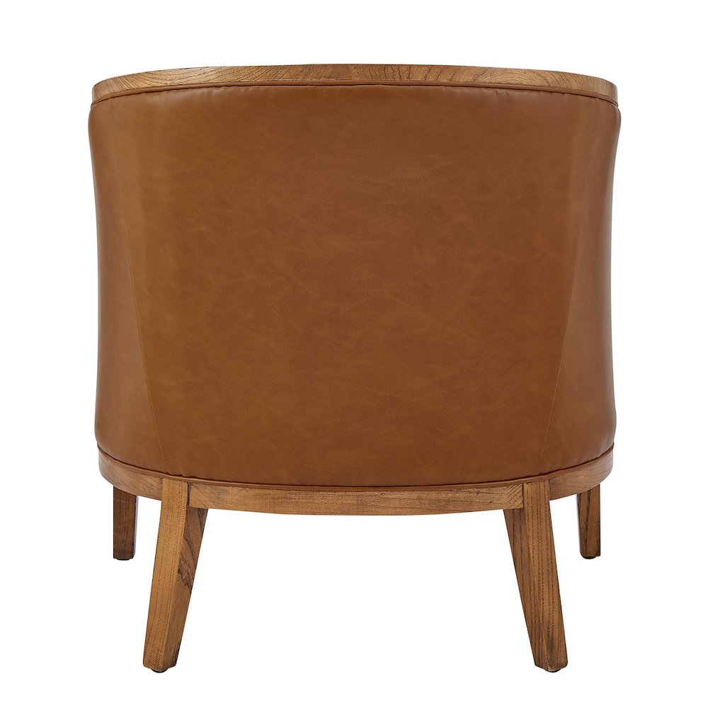 Tillman Faux Leather/Linen Accent Arm Chair. Picture 4