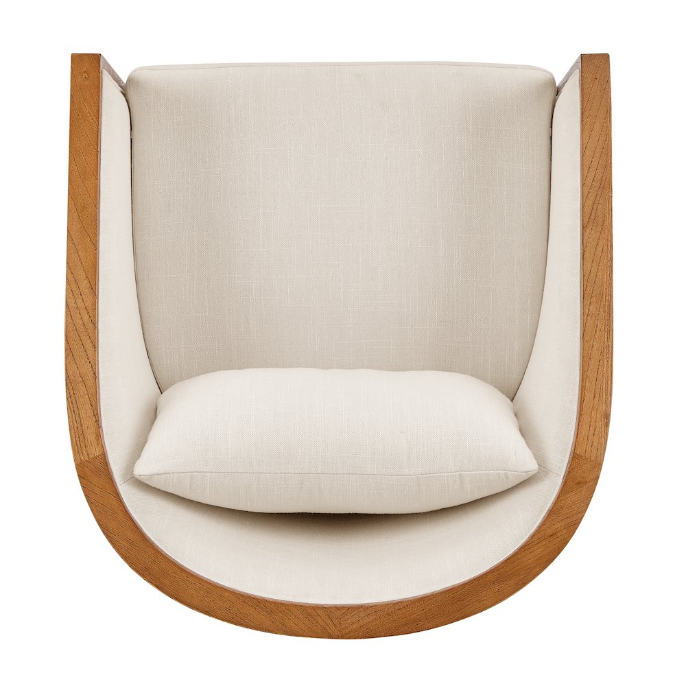 Tillman Faux Leather/Linen Accent Arm Chair. Picture 6