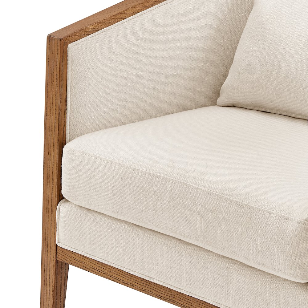 Tillman Faux Leather/Linen Accent Arm Chair. Picture 8