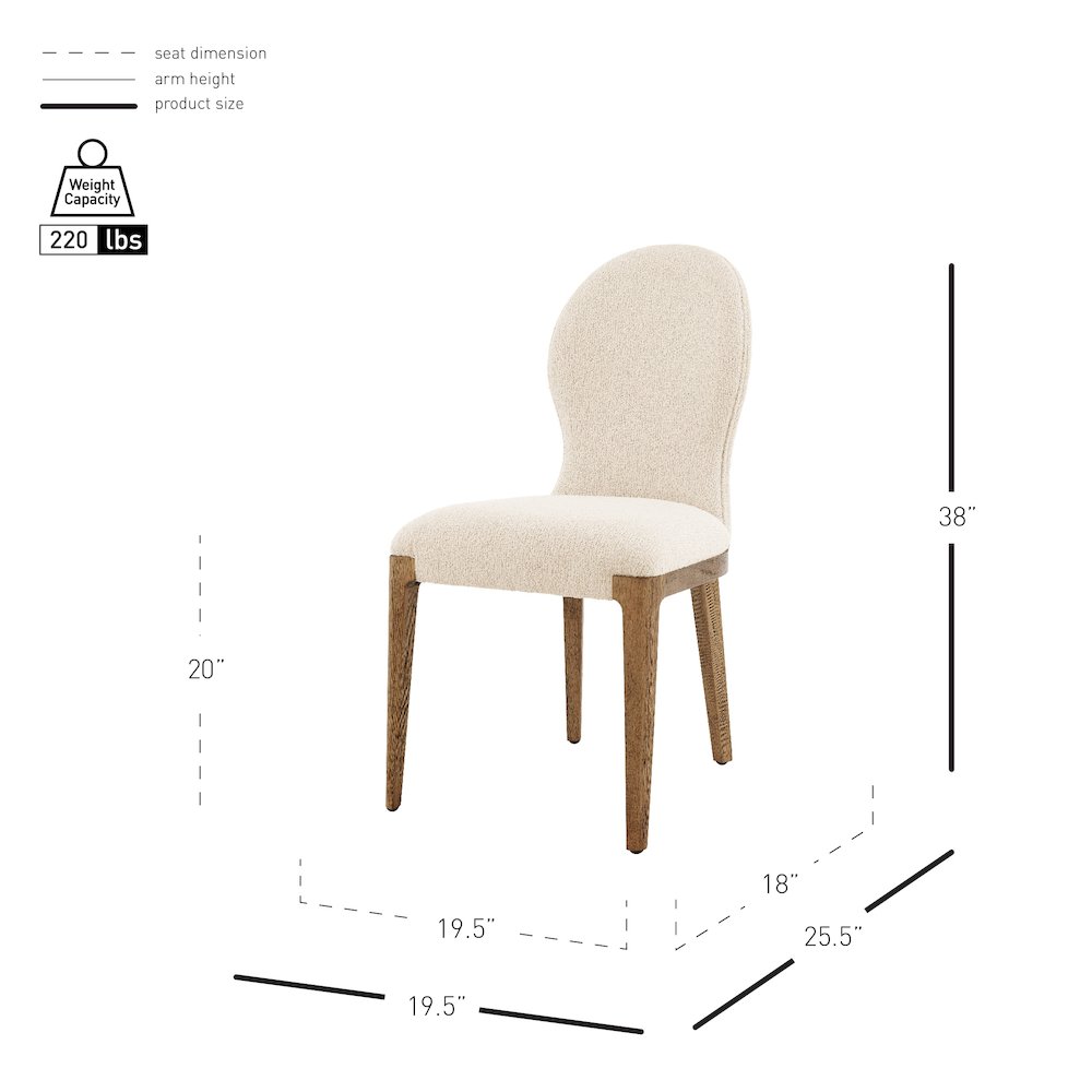 Eldoris Boucle Dining Side Chair, (Set of 2). Picture 12
