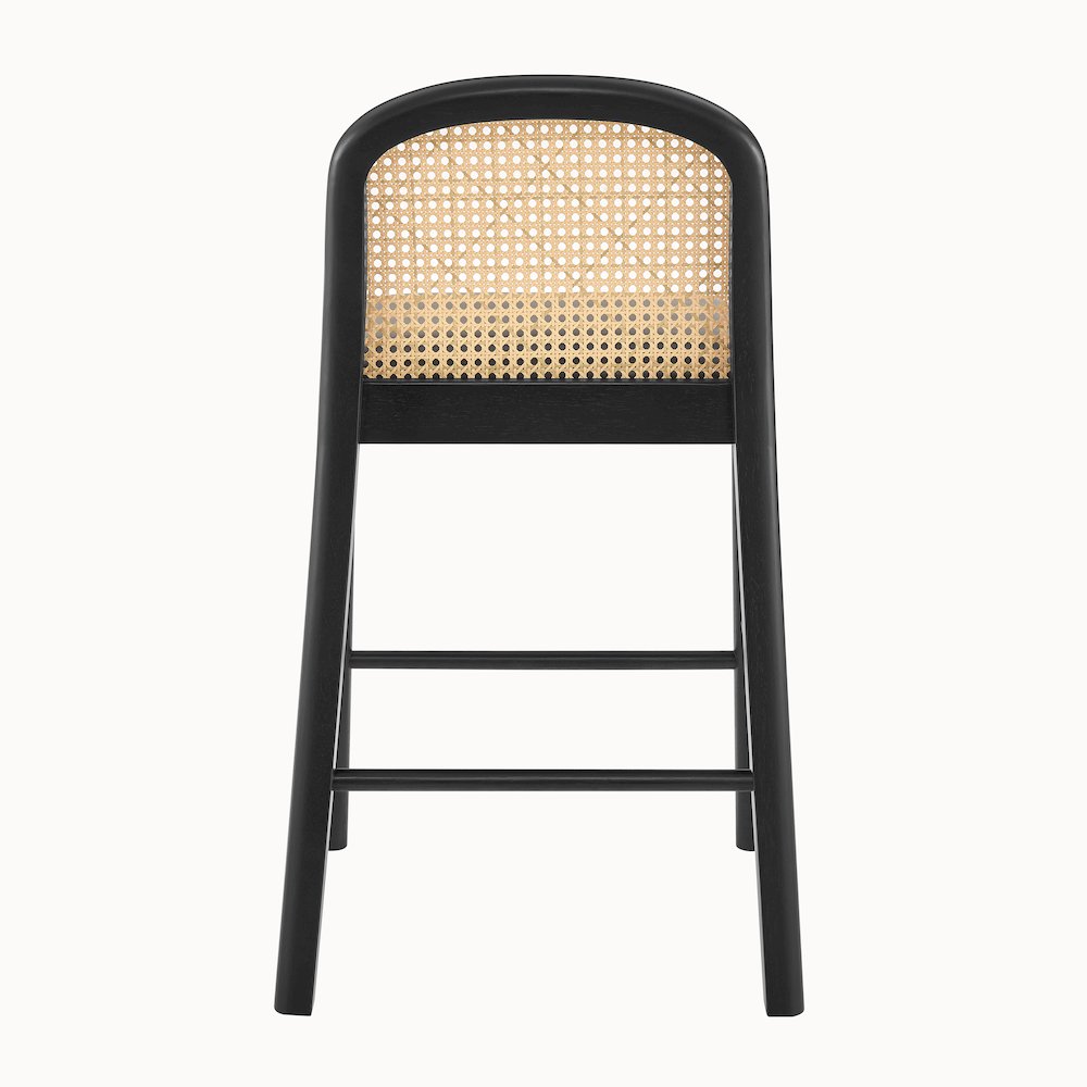 Donna Faux Leather Rattan Counter Stool, (Set of 2). Picture 4