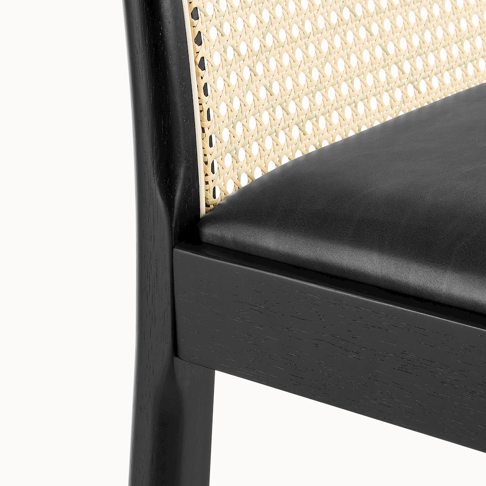 Donna Faux Leather Rattan Counter Stool, (Set of 2). Picture 8