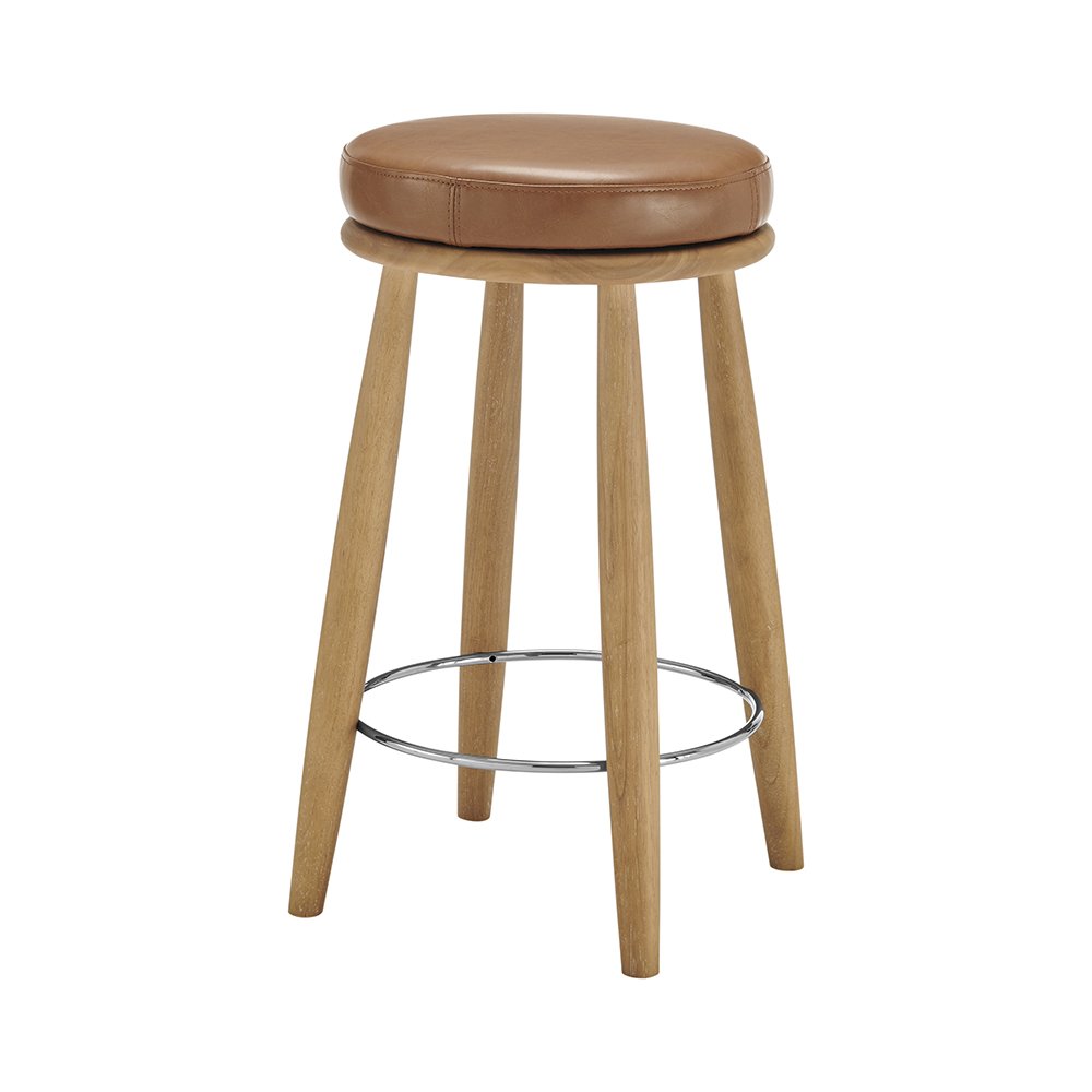 Deandre Faux Leather Backless Swivel Counter Stool. Picture 1