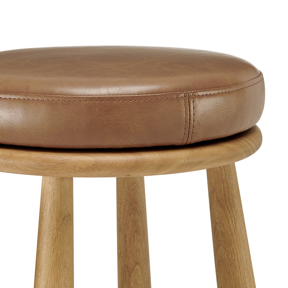 Deandre Faux Leather Backless Swivel Counter Stool. Picture 4