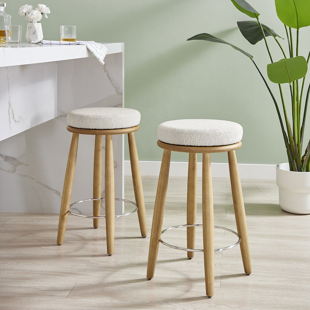 Deandre Boucle Backless Swivel Counter Stool. Picture 9