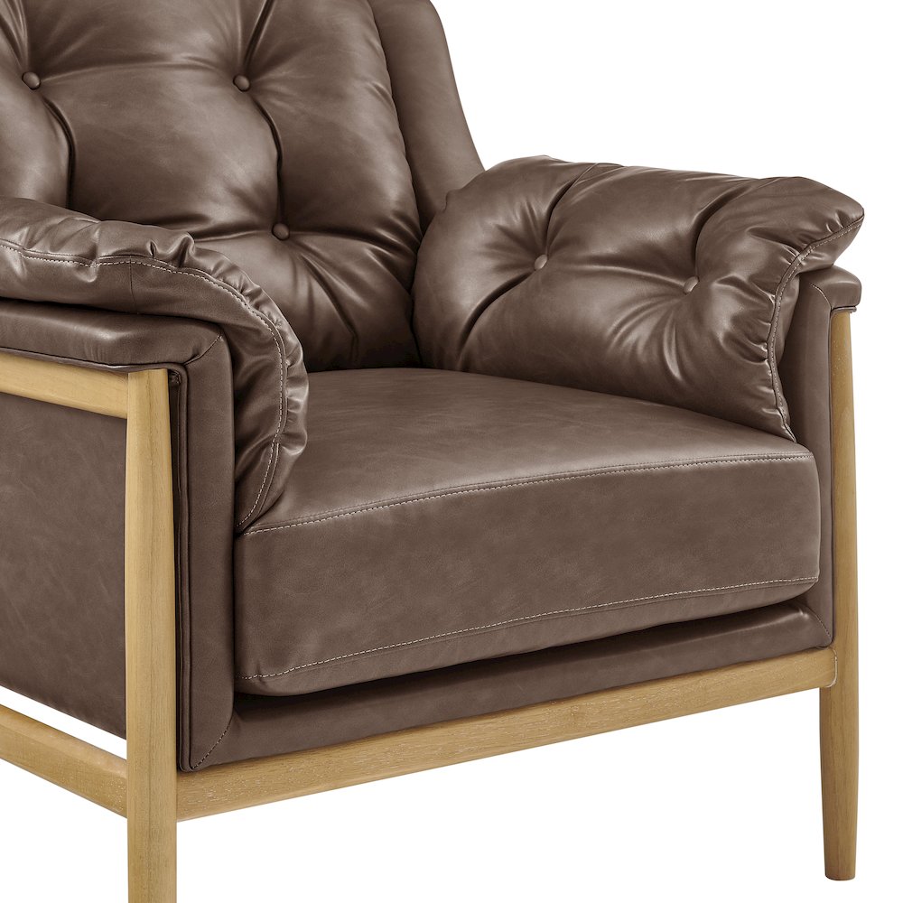 Larry Faux Leather Tufted Accent Arm Chair. Picture 7