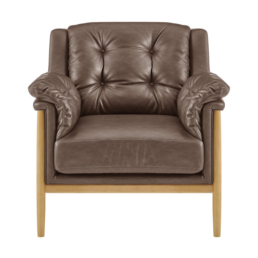 Larry Faux Leather Tufted Accent Arm Chair. Picture 2