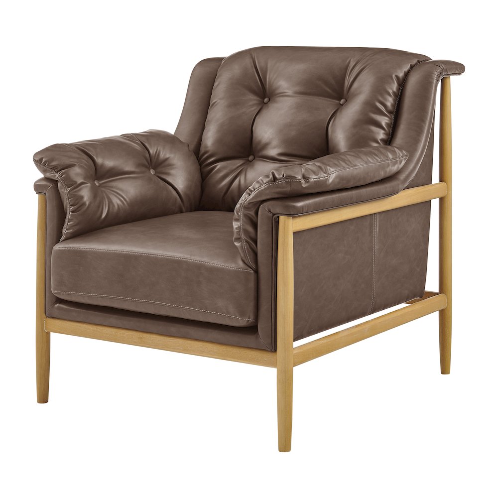Larry Faux Leather Tufted Accent Arm Chair. Picture 1