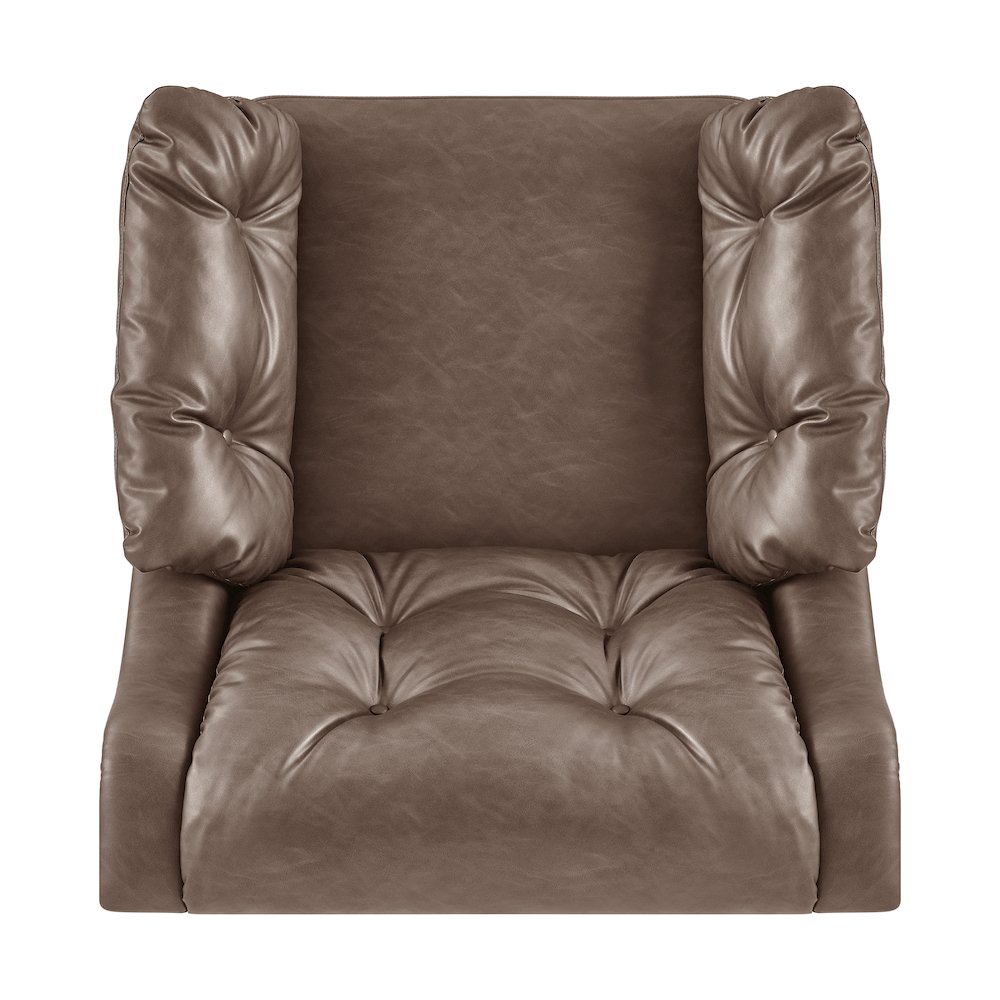 Larry Faux Leather Tufted Accent Arm Chair. Picture 6