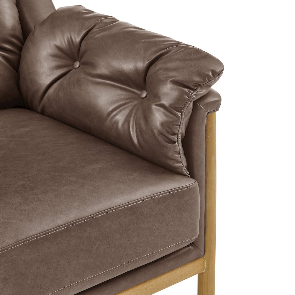 Larry Faux Leather Tufted Accent Arm Chair. Picture 8