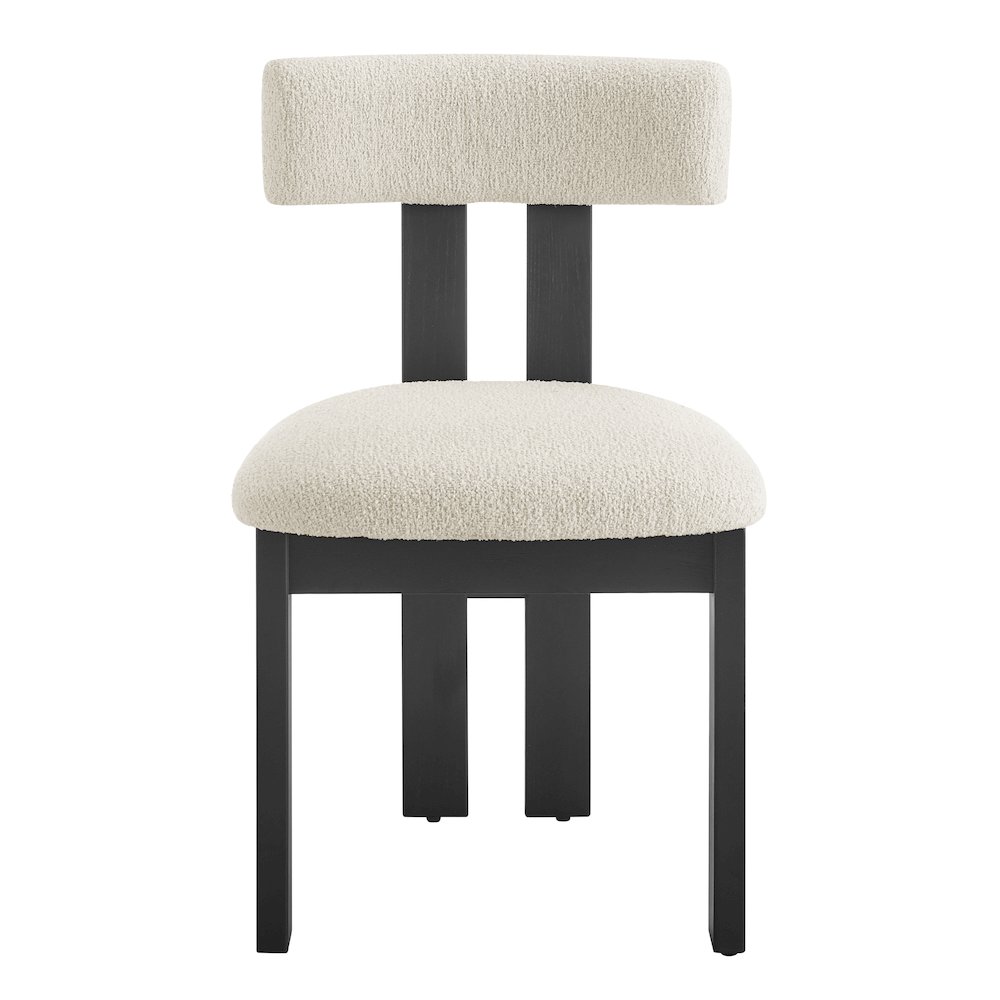 Hailey Boucle Dining Side Chair Black Frame, (Set of 2). Picture 2