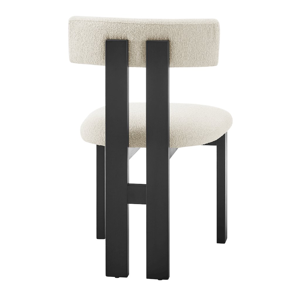 Hailey Boucle Dining Side Chair Black Frame, (Set of 2). Picture 5