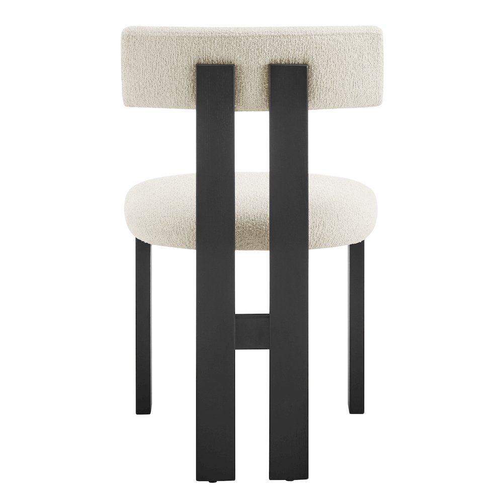 Hailey Boucle Dining Side Chair Black Frame, (Set of 2). Picture 4