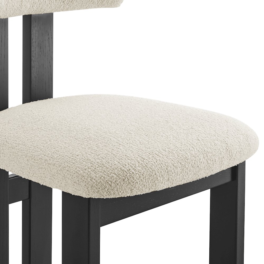 Hailey Boucle Dining Side Chair Black Frame, (Set of 2). Picture 8