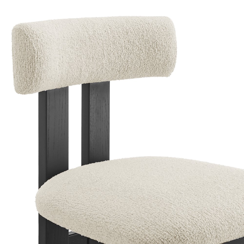 Hailey Boucle Dining Side Chair Black Frame, (Set of 2). Picture 7