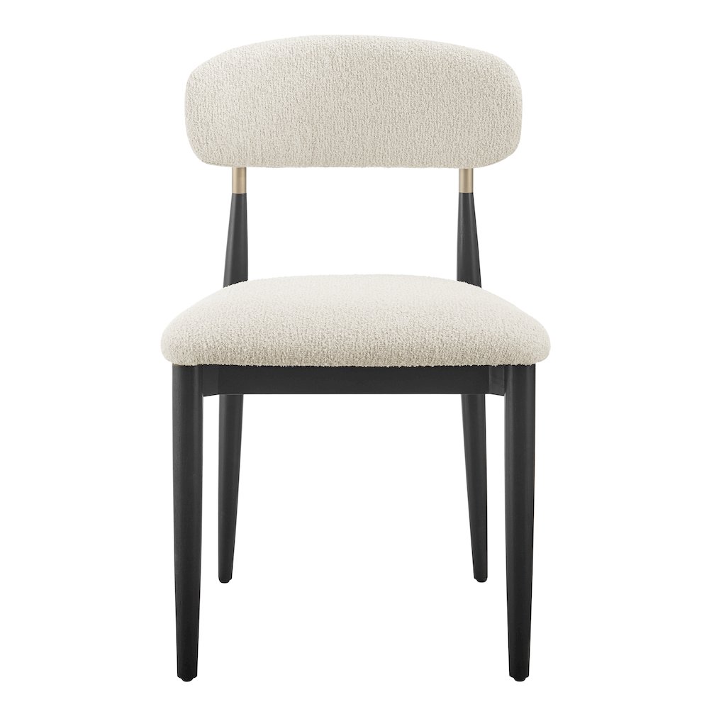 Verna Boucle Dining Side Chair Black Frame, (Set of 2). Picture 2