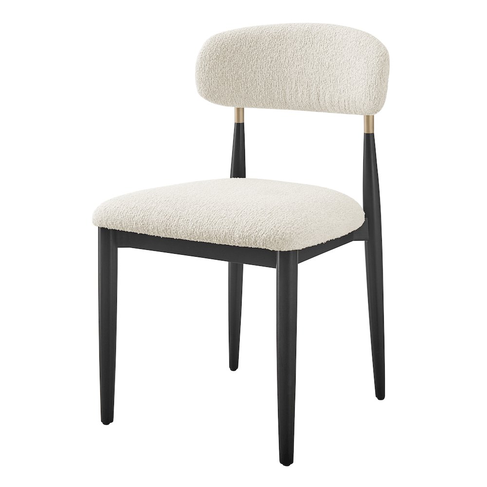 Verna Boucle Dining Side Chair Black Frame, (Set of 2). Picture 1