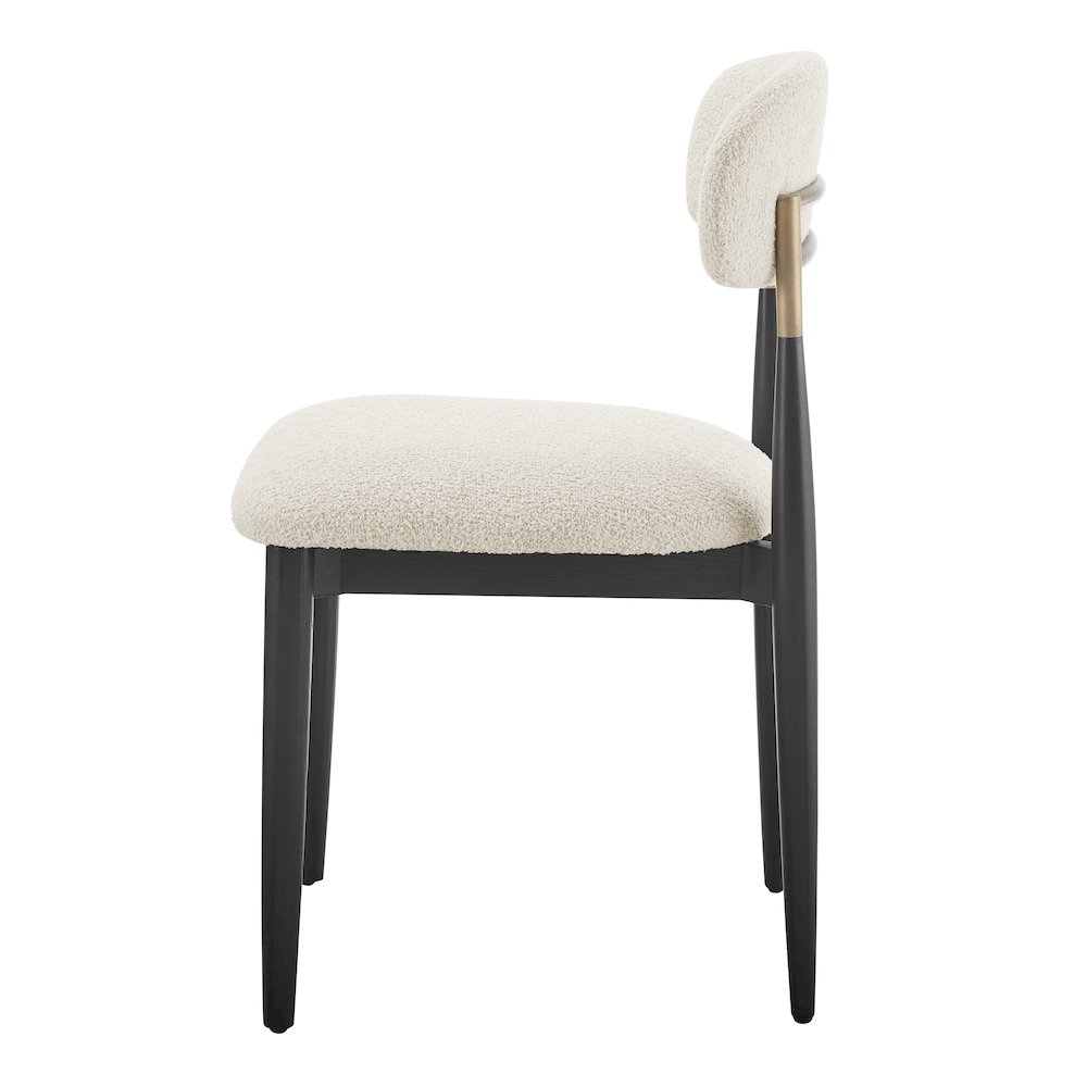Verna Boucle Dining Side Chair Black Frame, (Set of 2). Picture 3