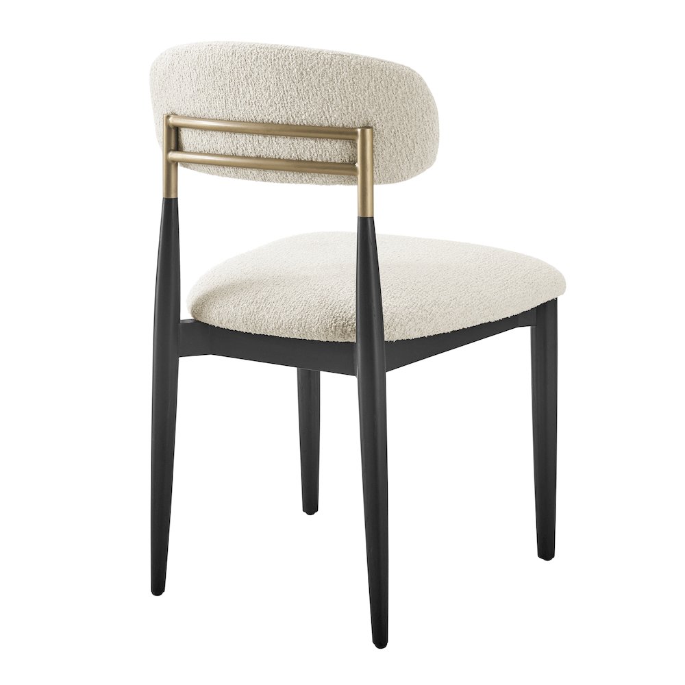 Verna Boucle Dining Side Chair Black Frame, (Set of 2). Picture 5