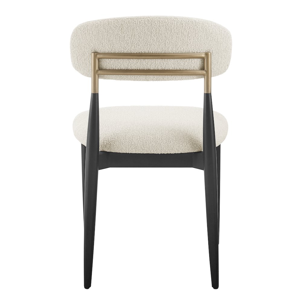 Verna Boucle Dining Side Chair Black Frame, (Set of 2). Picture 4